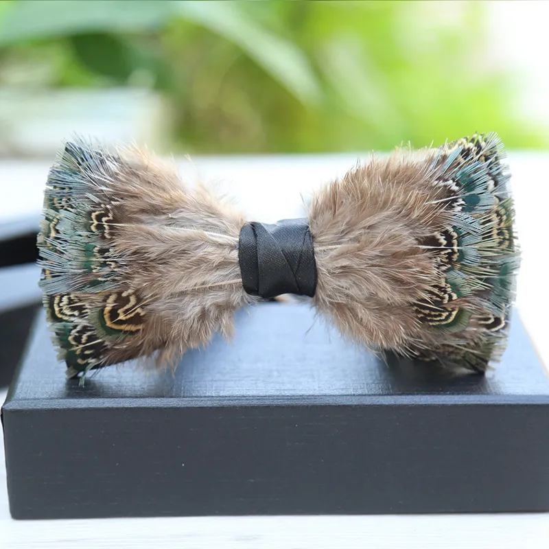Electric Feather Bow Tie & Lapel Pin Set - Unique Fort Worth Gift for Men