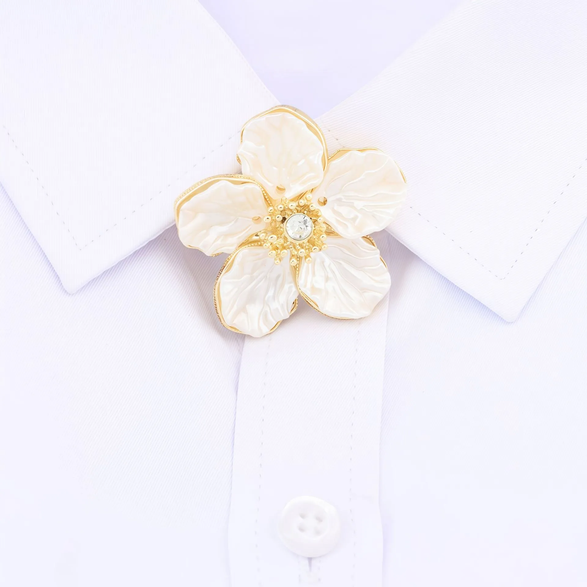Flower Crystal Button Covers Reusable No Sew Snap On Shirt Button Accessories Daily Casual Wear