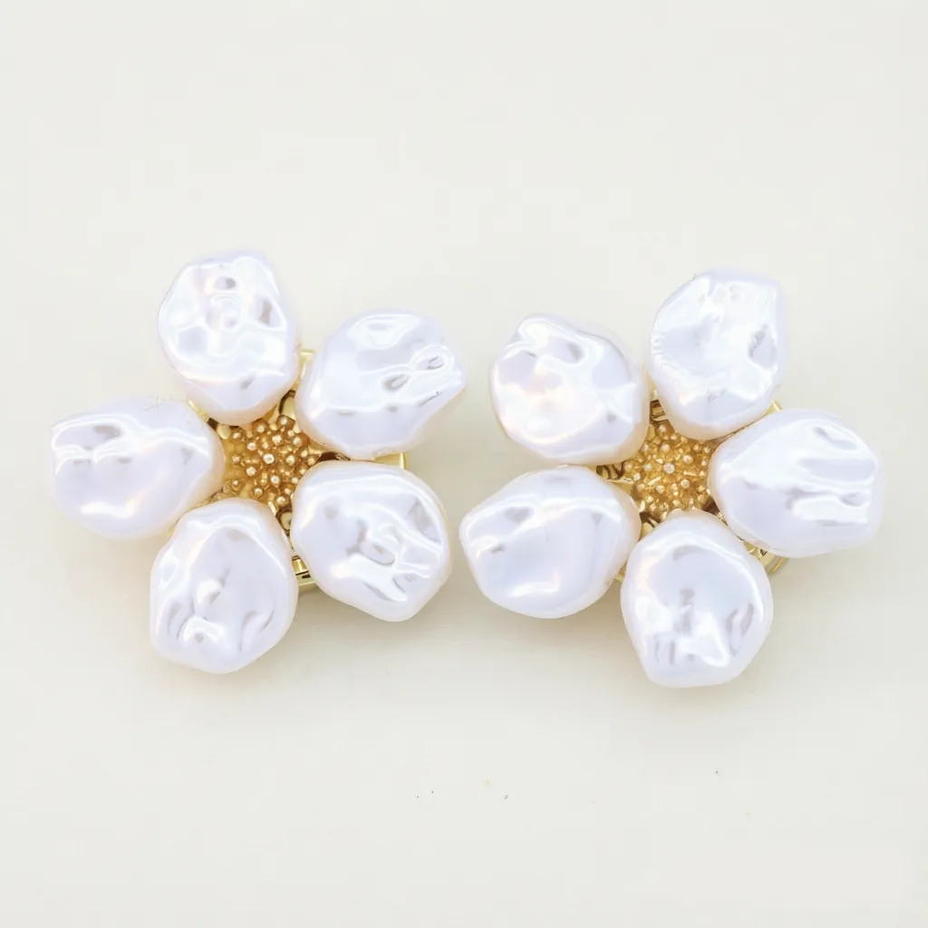 Decorative Removable Pearl Flower Button Clip/Luxury button cover for women shirt