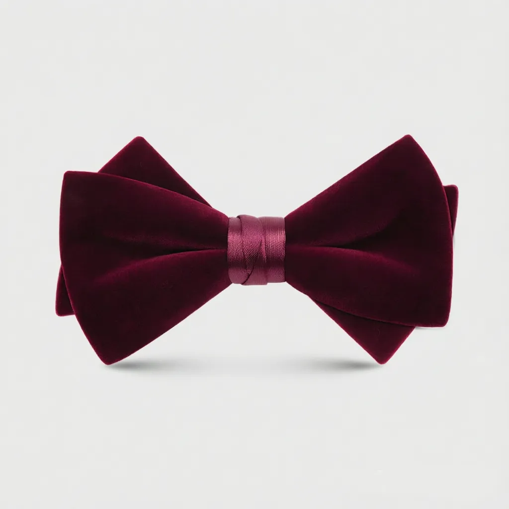 Handcrafted Elegant Wedding & Formal Wear Soft Velvet Bow Tie for Men