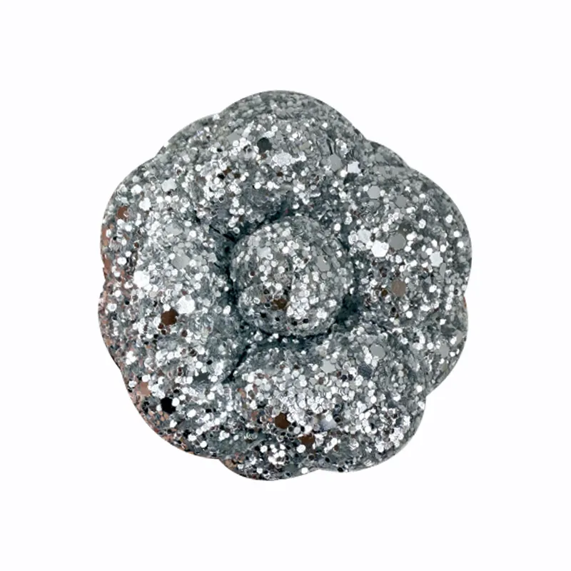 A88 Elegant Sparkling Shiny Pink Glitter Camellia Brooch Accessory for Dresses
