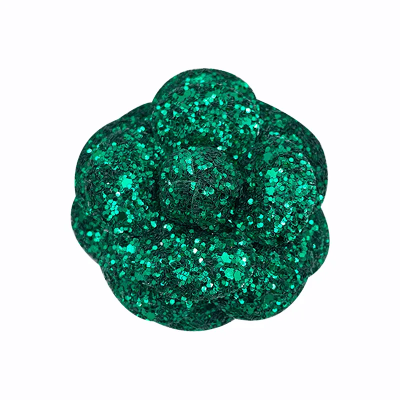 A88 Elegant Sparkling Shiny Pink Glitter Camellia Brooch Accessory for Dresses