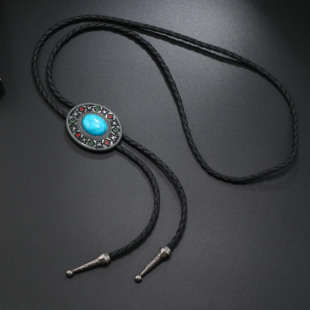 Bolo tie Handmade Round Shape Western Cowboy Bola Tie