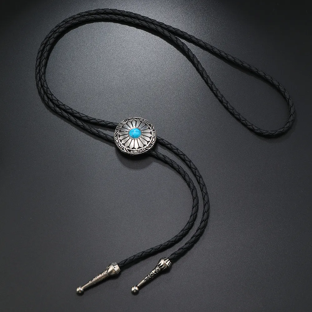 Bolo tie Handmade Round Shape Western Cowboy Bola Tie
