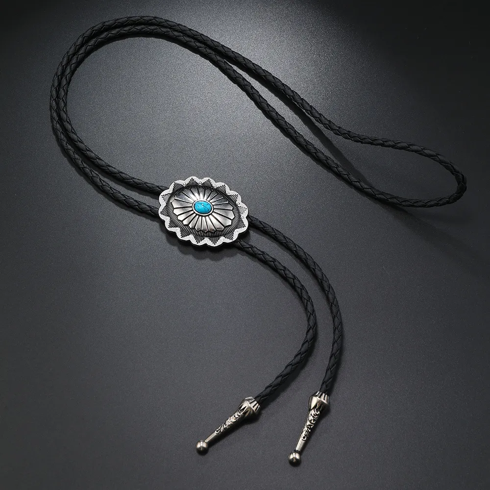 Bolo tie Handmade Round Shape Western Cowboy Bola Tie