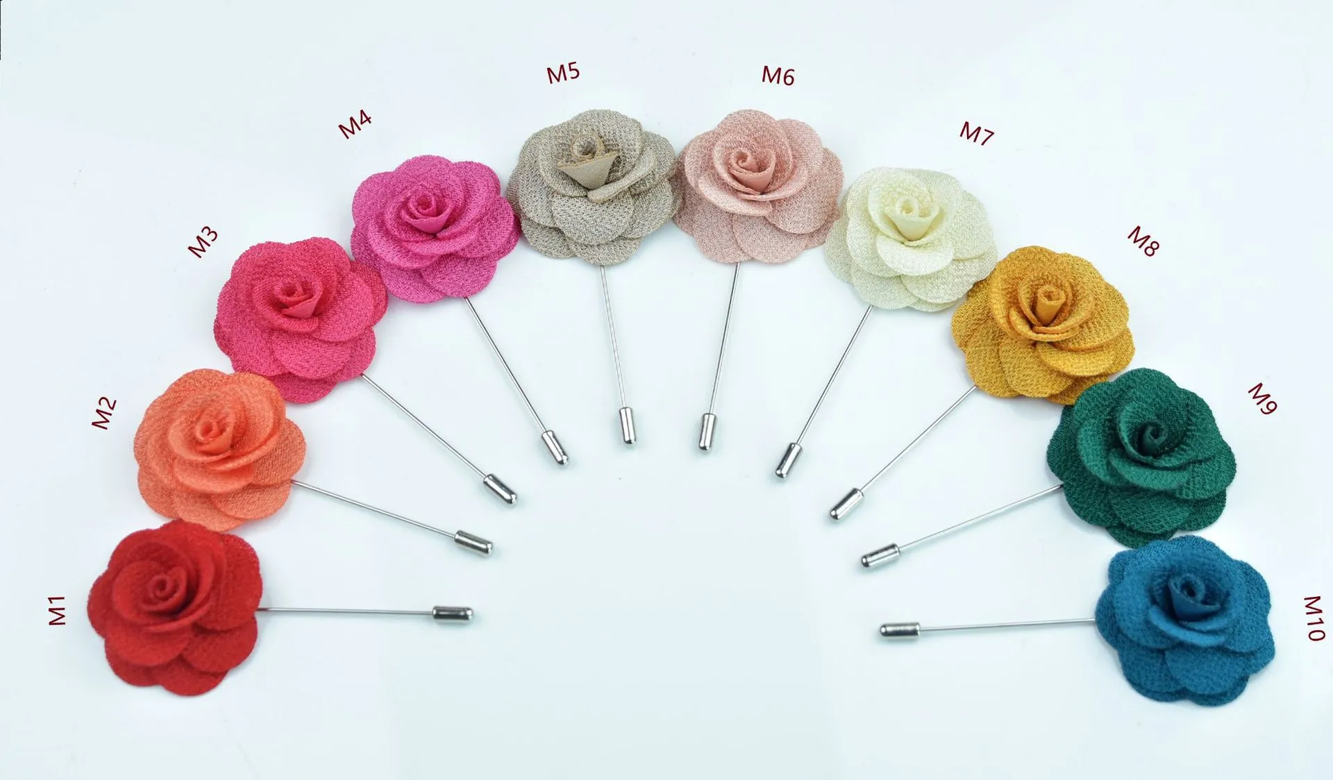 Handmade Korean Fabric Camellia Lapel Pin Insert Boutonniere Brooch for Men Women Suit Lapel Flower