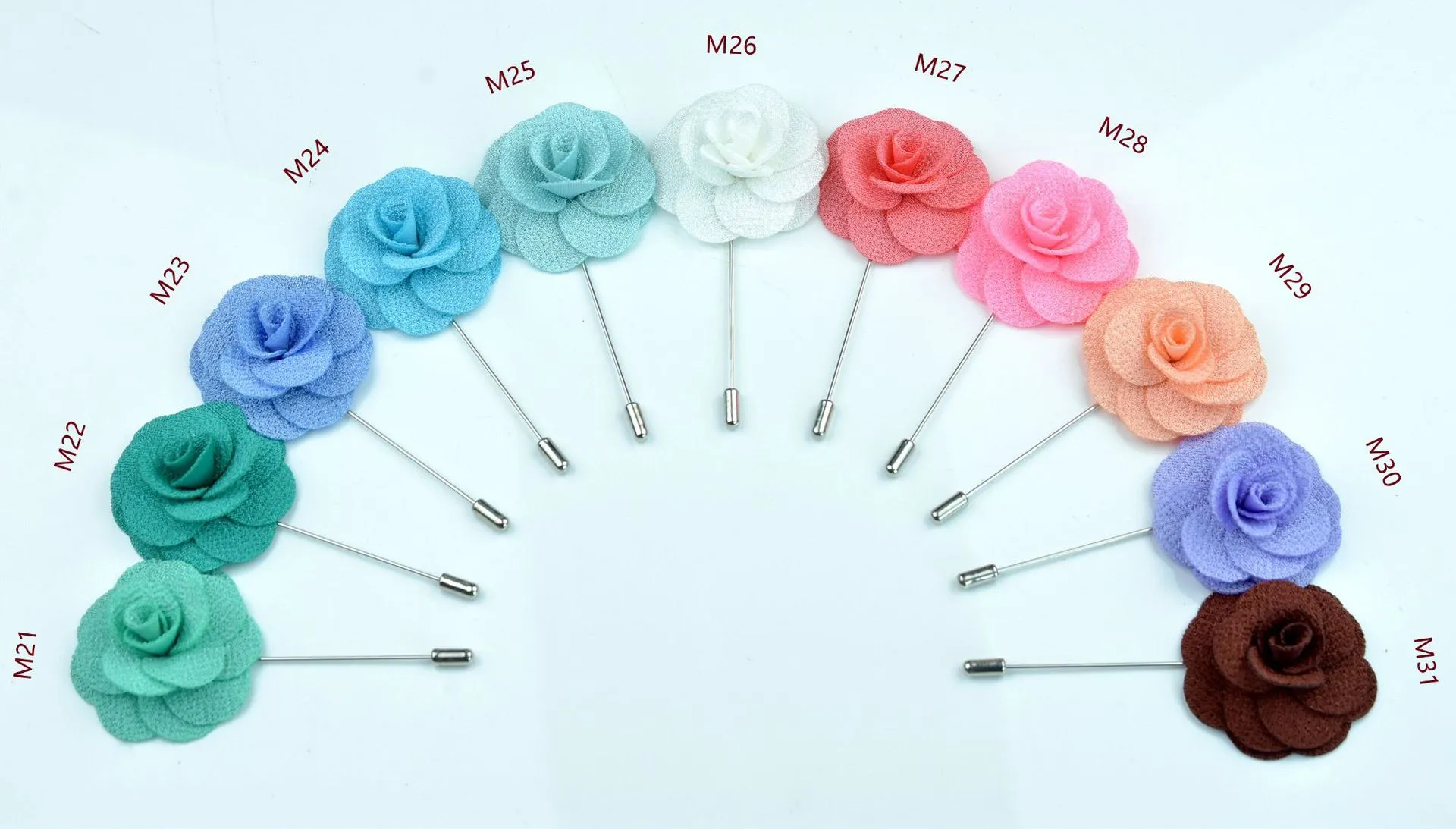 Handmade Korean Fabric Camellia Lapel Pin Insert Boutonniere Brooch for Men Women Suit Lapel Flower