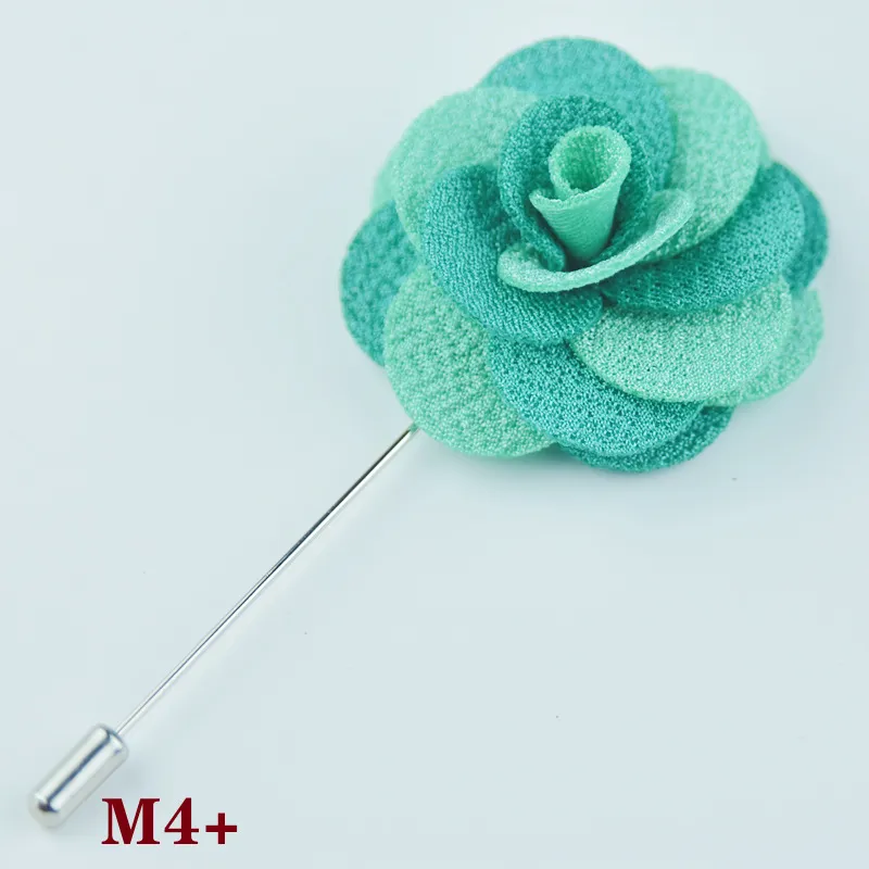 Handmade Korean Fabric Camellia Lapel Pin Insert Boutonniere Brooch for Men Women Suit Lapel Flower