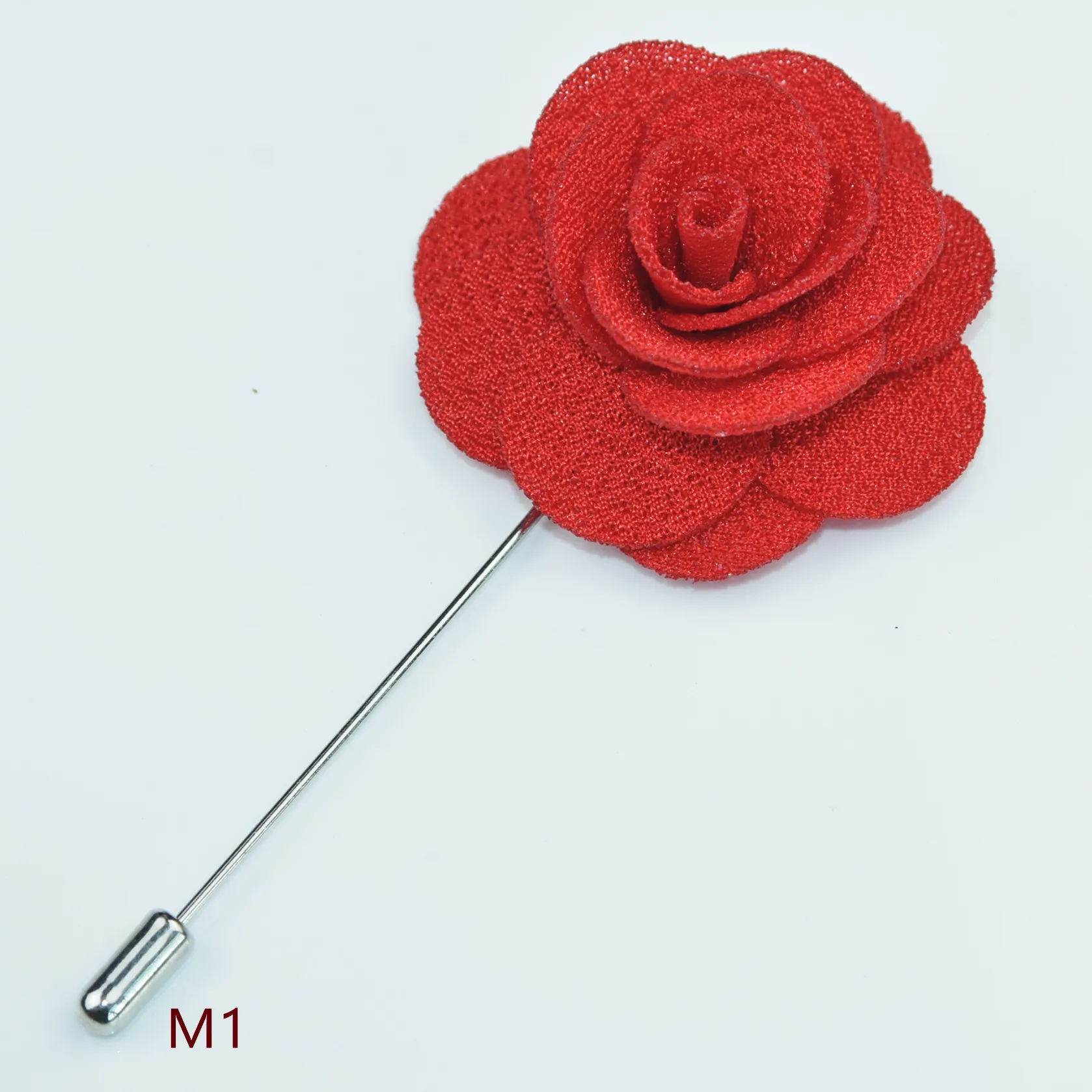 Handmade Korean Fabric Camellia Lapel Pin Insert Boutonniere Brooch for Men Women Suit Lapel Flower
