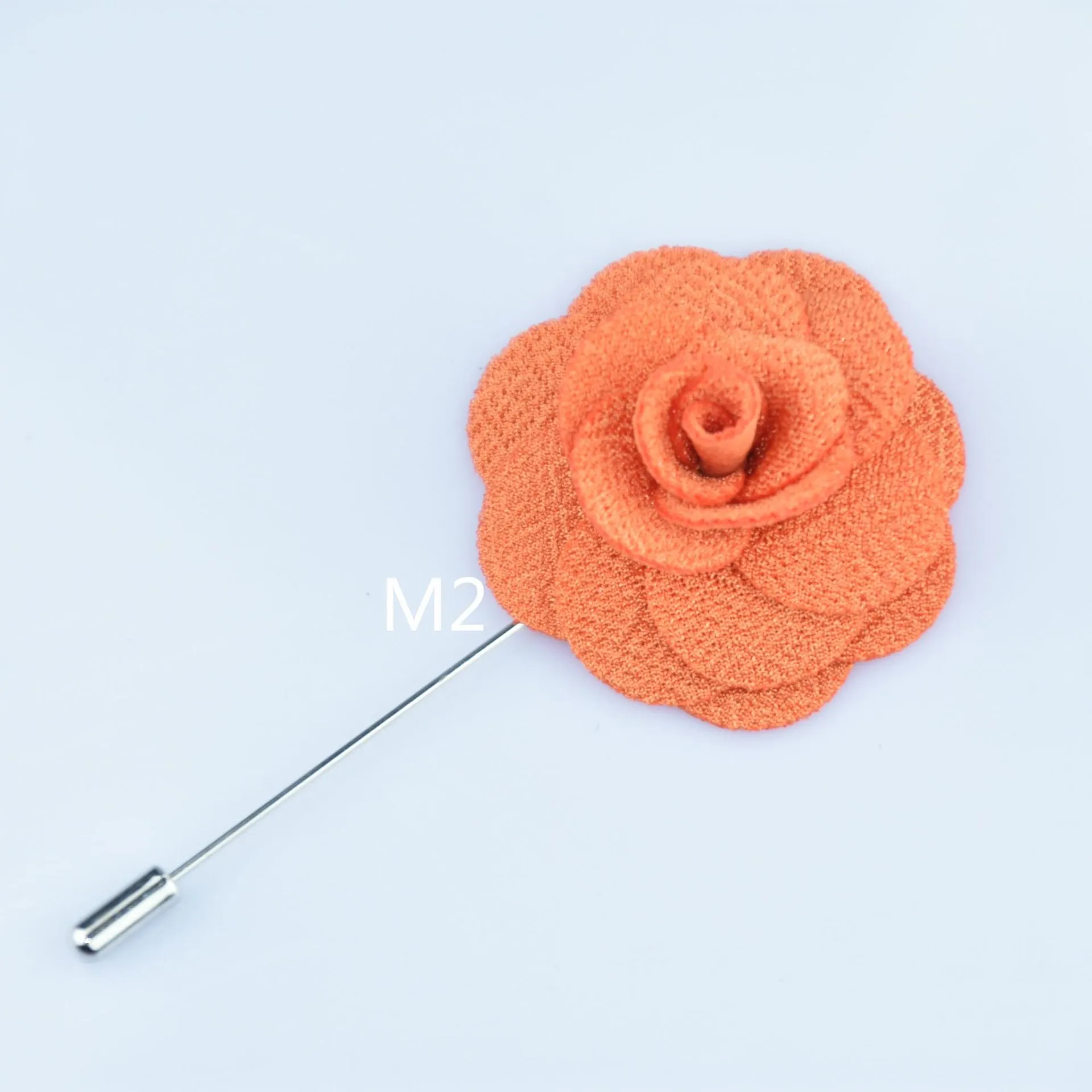 Handmade Korean Fabric Camellia Lapel Pin Insert Boutonniere Brooch for Men Women Suit Lapel Flower