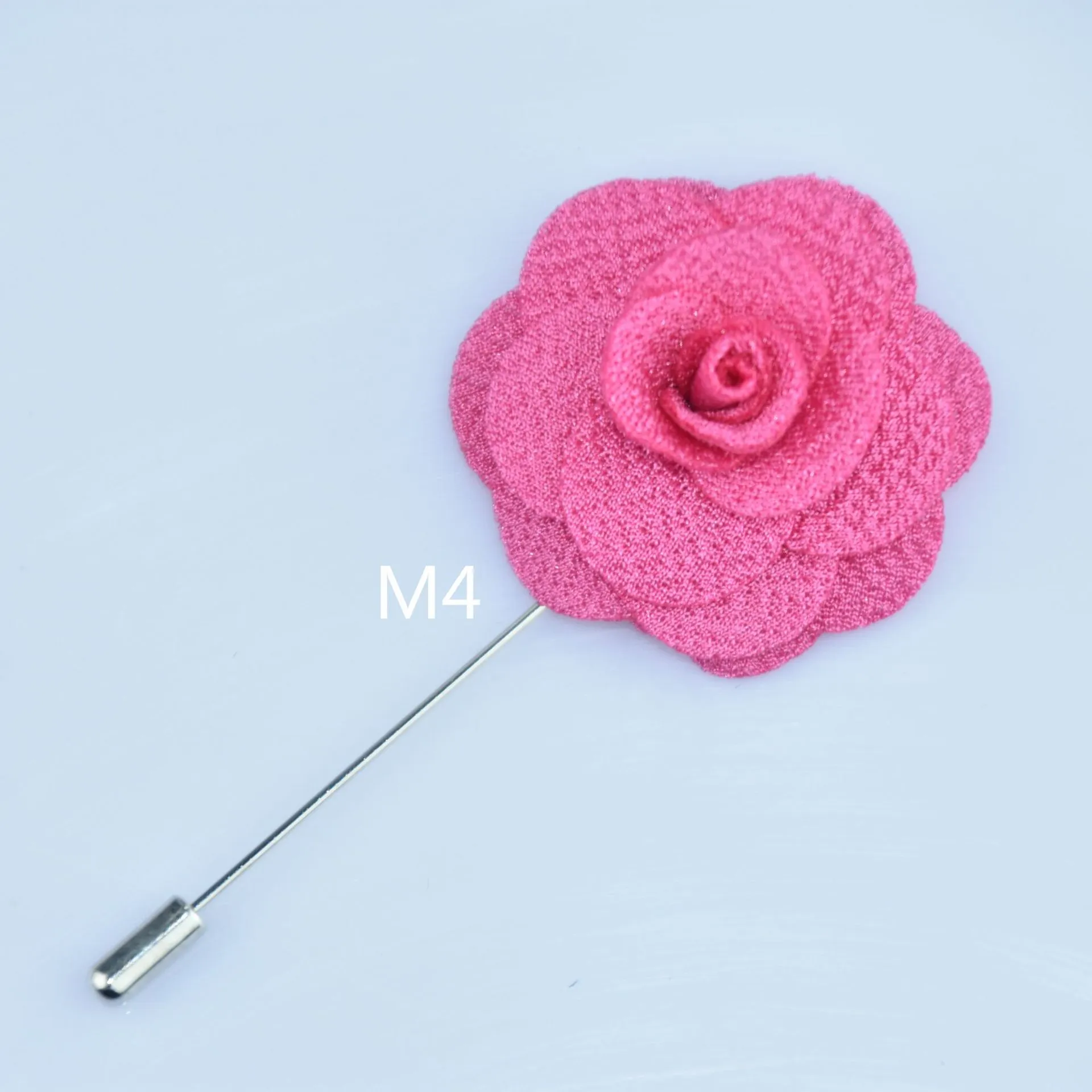Handmade Korean Fabric Camellia Lapel Pin Insert Boutonniere Brooch for Men Women Suit Lapel Flower