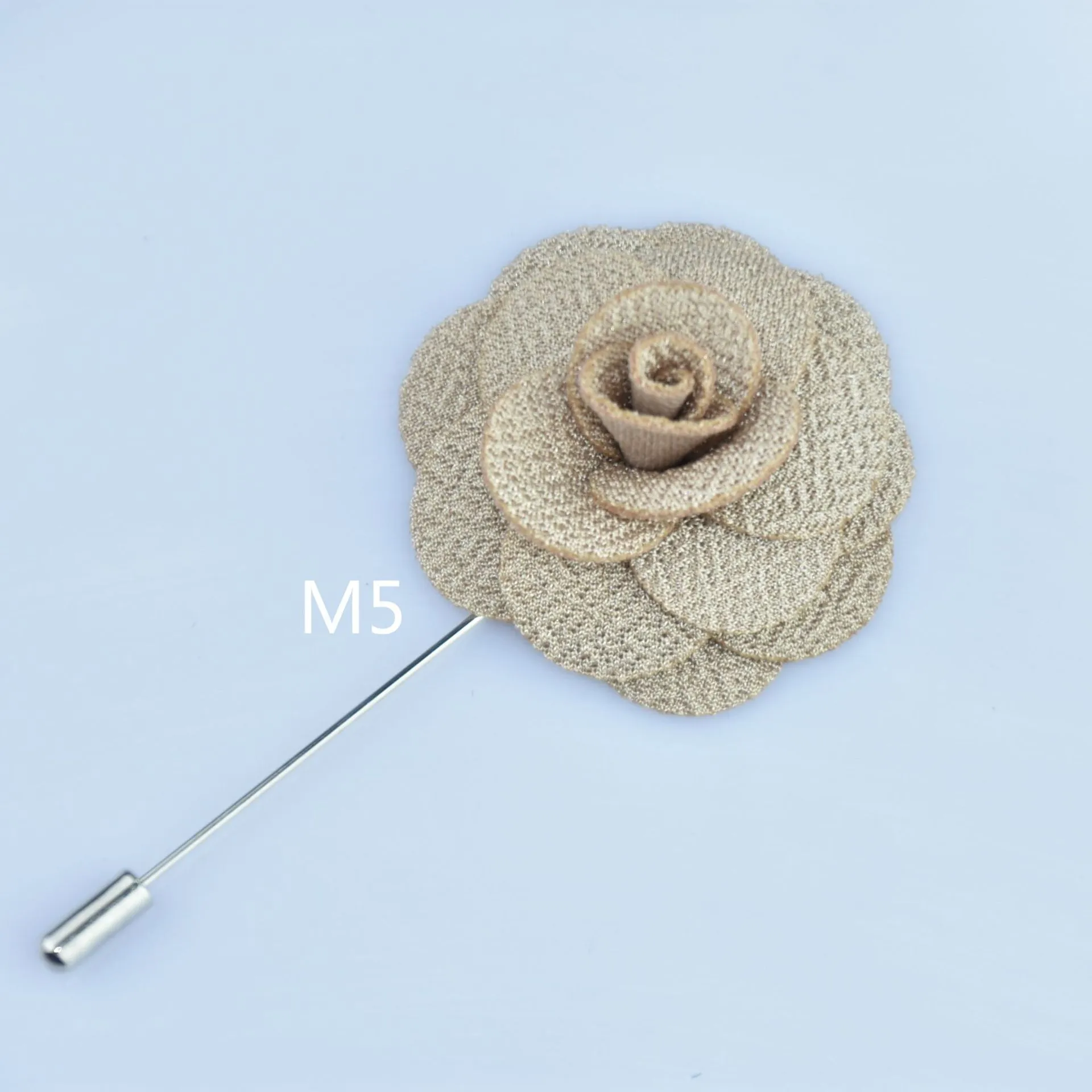 Handmade Korean Fabric Camellia Lapel Pin Insert Boutonniere Brooch for Men Women Suit Lapel Flower