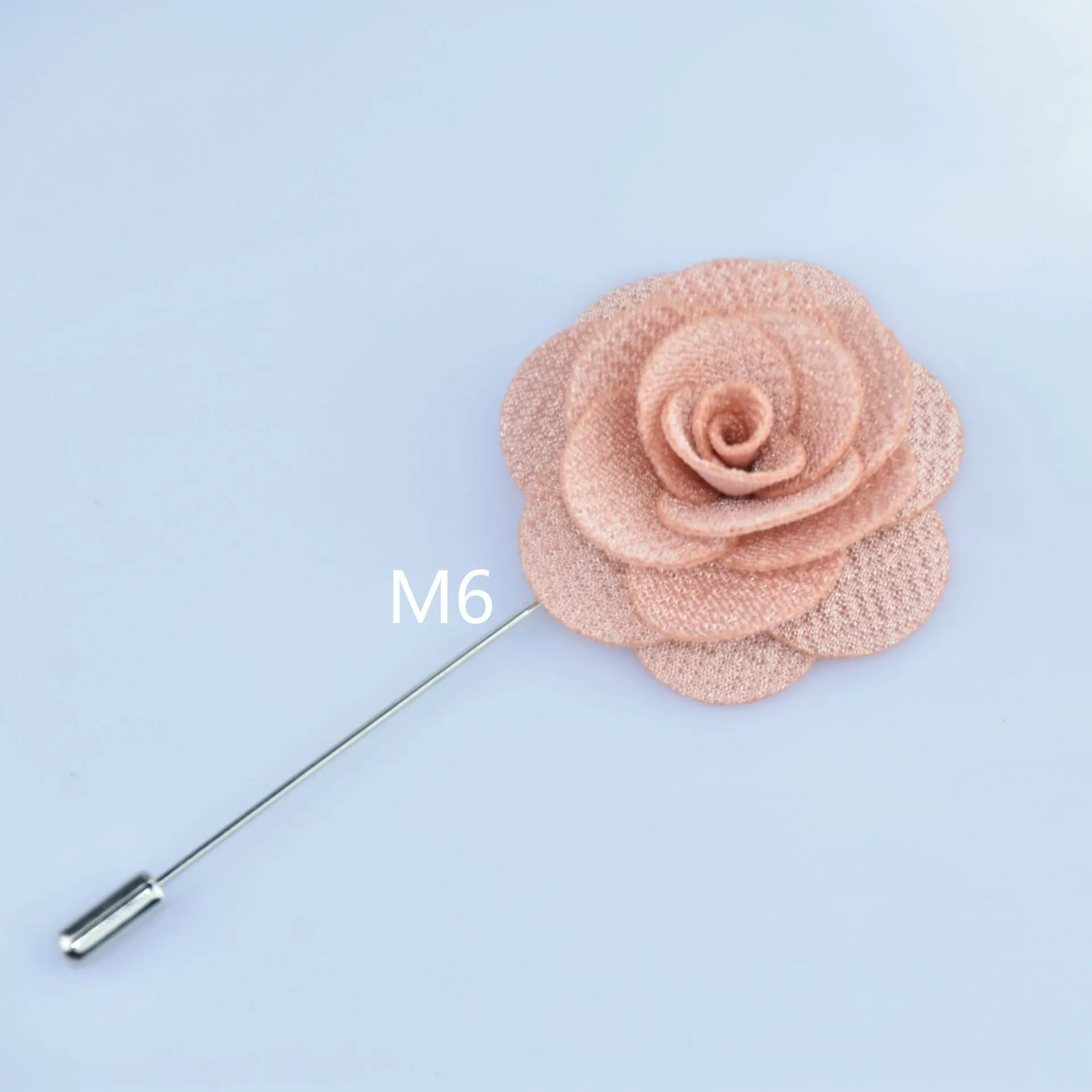 Handmade Korean Fabric Camellia Lapel Pin Insert Boutonniere Brooch for Men Women Suit Lapel Flower