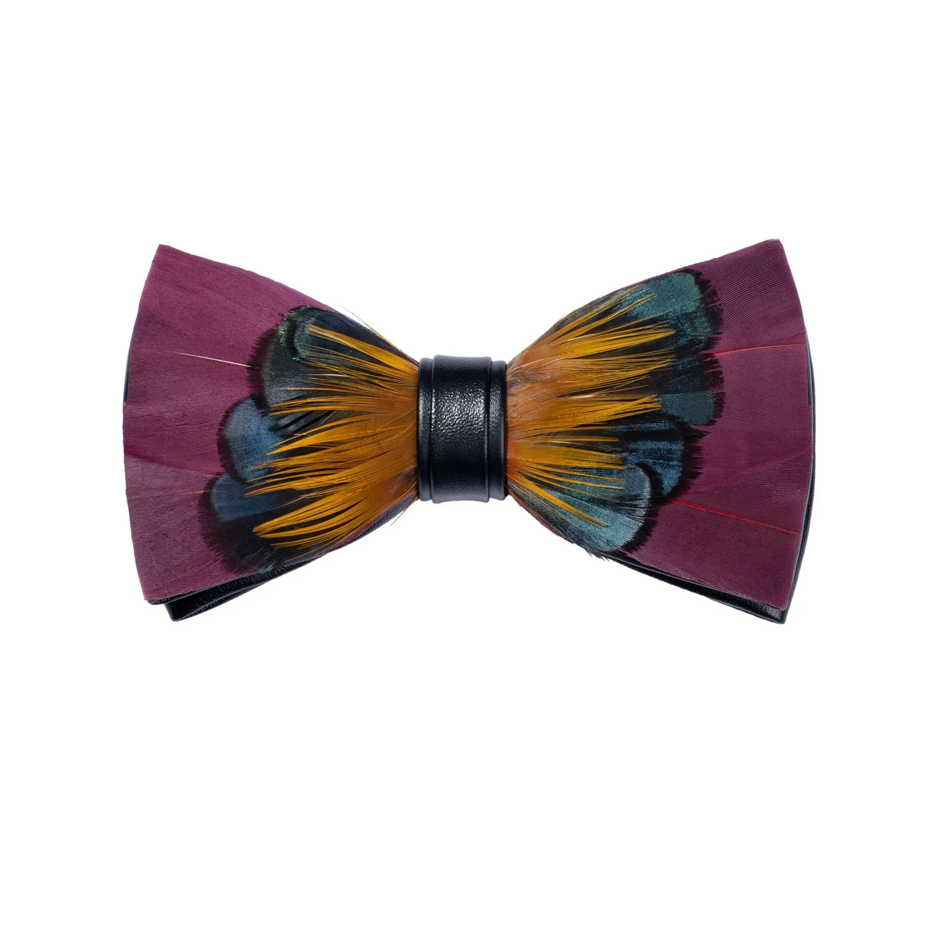 Handcrafted Feathers Bow ties and Brooches for Men Are Perfect for Weddings, Prom，Formal Partyand Refined Occasions