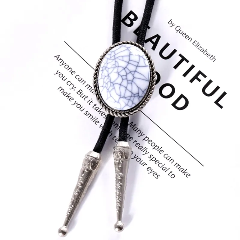 Handmade Turquoise Bolo Tie with Leather Cord, Cowboy Western Style