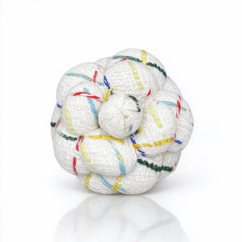 Wholesale Exquisite Tweed Camellia Brooches are Handmade by Our Skilled Craftsmen