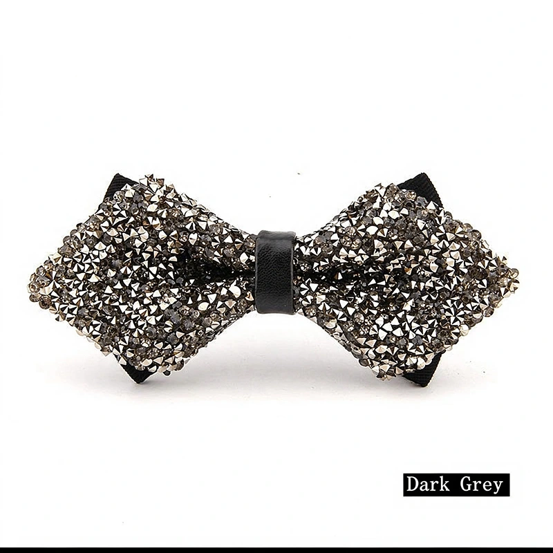 OEM Men Crystal Diamond Tip Bow Tie, Sparkling Rhinestone Bow Tie for Dealers