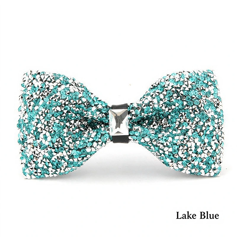 Wholesale Men Sparkling Rhinestone Bow Tie | Crystal Diamond Bow Tie for Wedding, Banquet, Prom