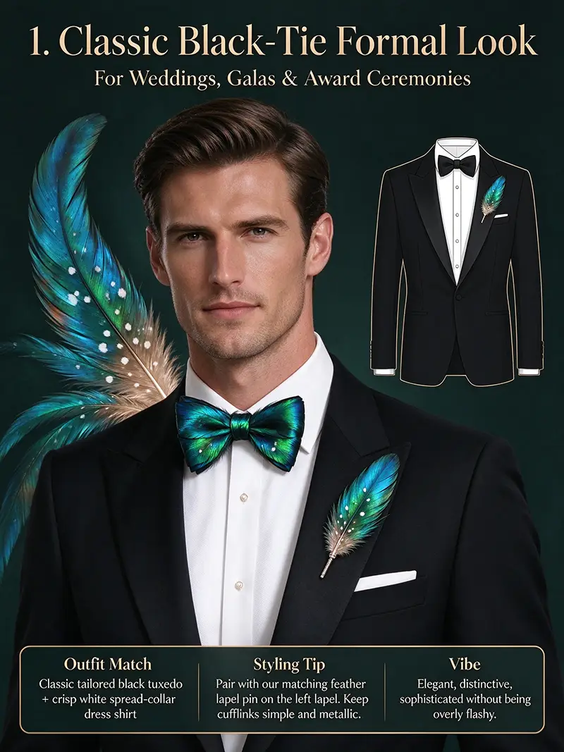 Style Guide of BESTO Feather Bow Ties