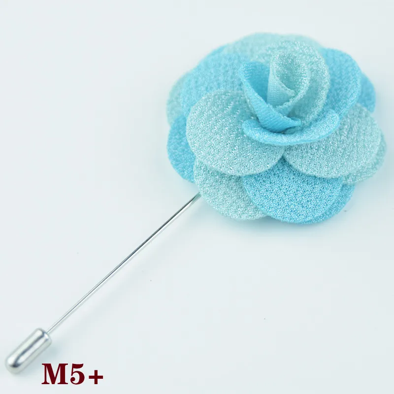 Handmade Korean Fabric Camellia Lapel Pin Insert Boutonniere Brooch for Men Women Suit Lapel Flower
