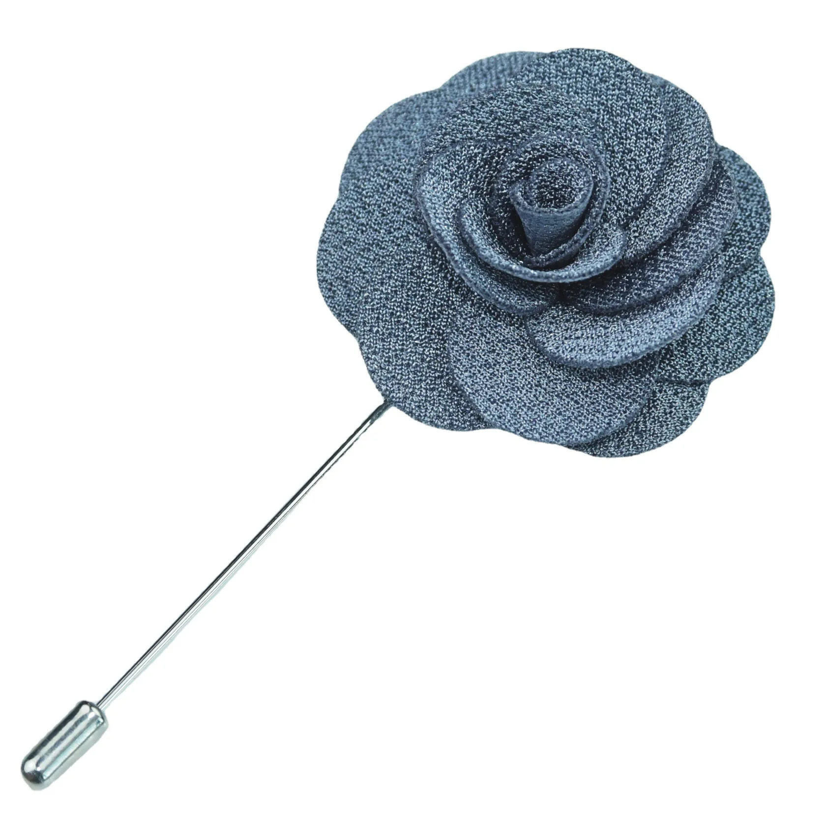 Handmade Korean Fabric Camellia Lapel Pin Insert Boutonniere Brooch for Men Women Suit Lapel Flower
