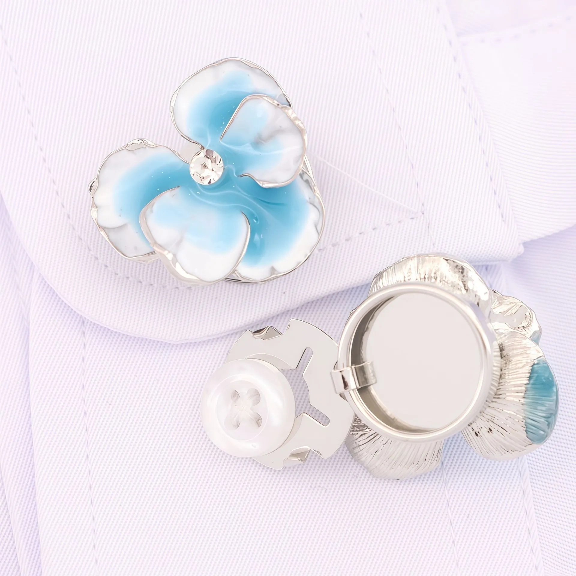 Vintage Crystal Rhinestone Button Cover Sets Luxury Decorative Snap Buttons Cufflink Alternative for Wedding Outfits