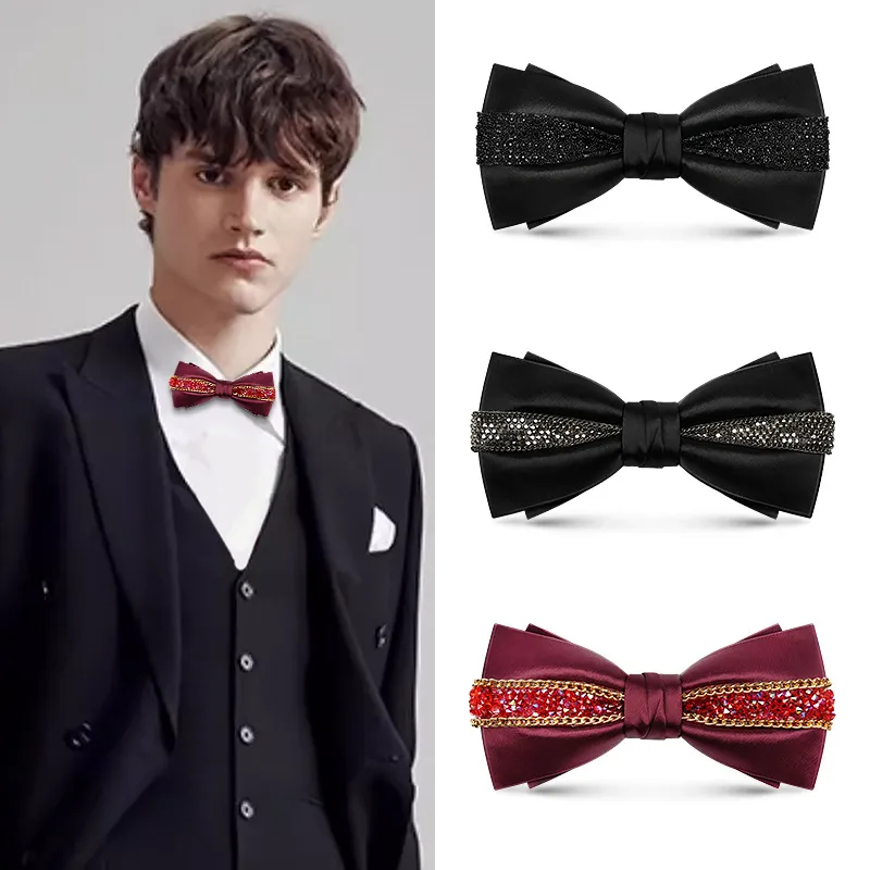 Elegance in Sparkle Premium Rhinestone Bow Tie for gentleman