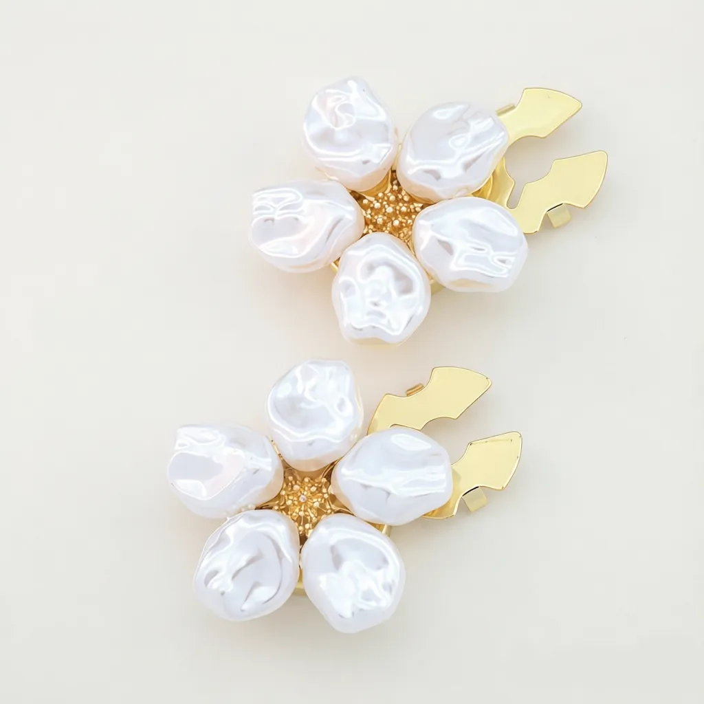 Decorative Removable Pearl Flower Button Clip/Luxury button cover for women shirt